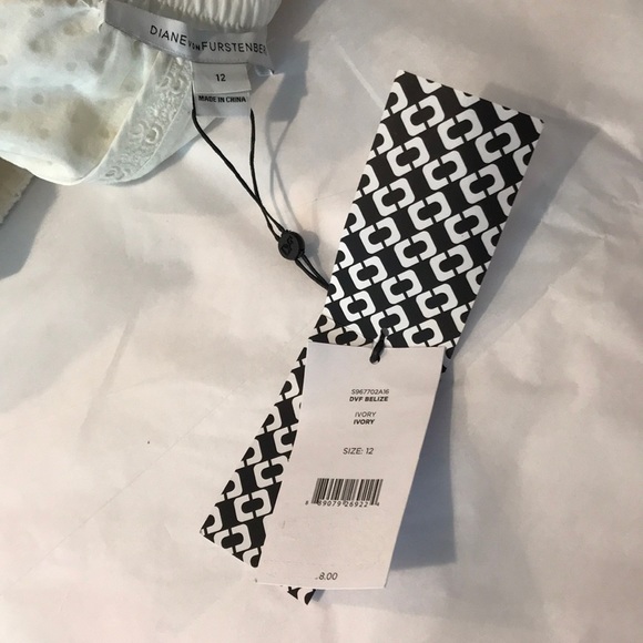 Diane  Von  Furstenberg  size 12 white pull on shorts pockets curve hem - Picture 11 of 16